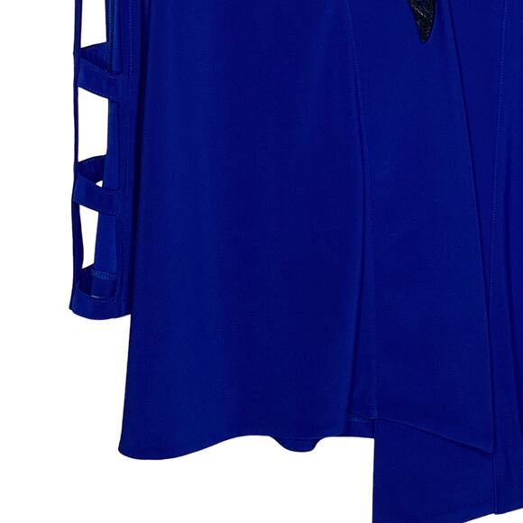 IC by Connie K Womens Size Small Blue Single Button Blazer Jacket Open Sleeves - Picture 4 of 8